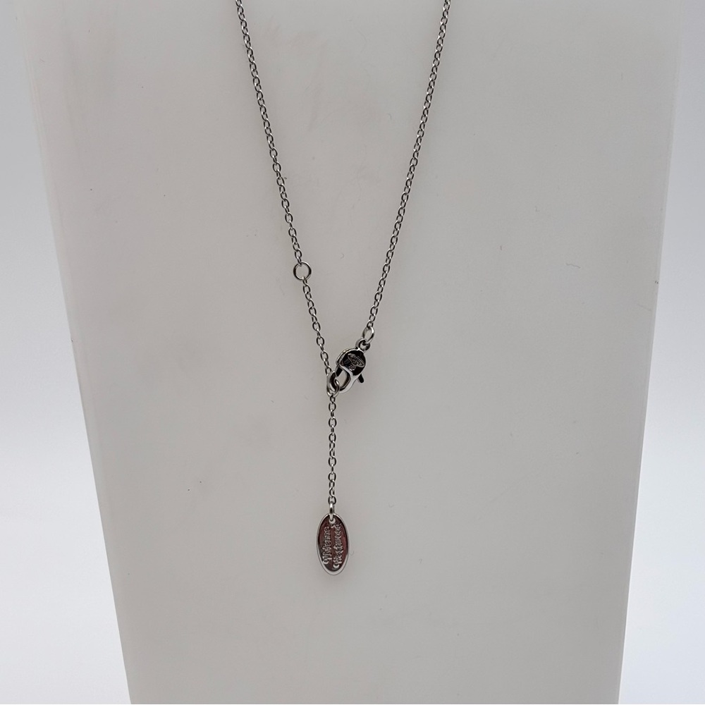 Vivienne Westwood Cherry Pendant Necklace Silver Tone Orb Charm - Picture 4 of 5